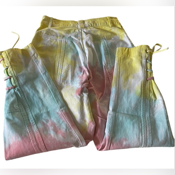 Love Shack Fancy (Jeans) Pants Tao (pastel) Radical Tie dye EUC - Picture 5 of 15